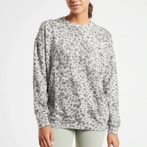 𝅺Athleta Studio To Street Splatter Sweater Gray Crewneck Pullover